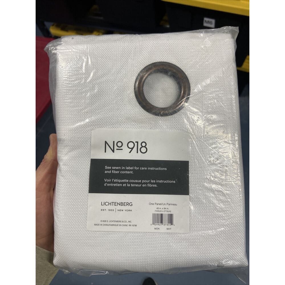 NWT No. 918 Montego Casual Textured Grommet Curtain Panel 48" x 84” White